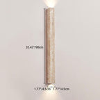 Traditional Japanese Long Strip Yellow Travertine 2-Lights For Hallway