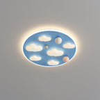 Lumendat Contemporary Creative Kids Iron Acrylic Round Irregular Shape Mouse Cloud LED Flush Mount Ceiling Light For Bedroom Lumendat