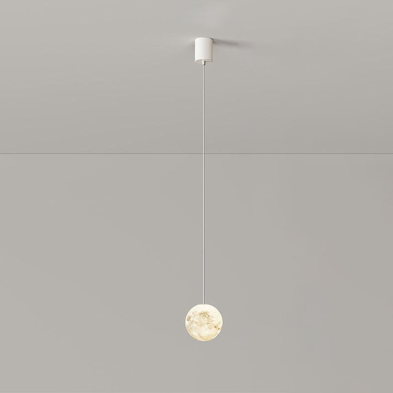 Modern Minimalist Astronaut Moon Iron Resin LED Pendant Light for Bedroom BulbSquare