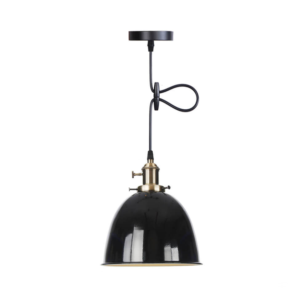 Industrial Iron Multicolor Bowl 1-light Pendant Light BulbSquare