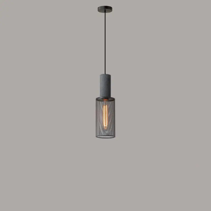 Contemporary Industrial Cylindrical Tapered Cement Iron 1-light Pendant Light for Living Room Lumendat