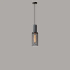 Contemporary Industrial Cylindrical Tapered Cement Iron 1-light Pendant Light for Living Room Lumendat