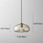 Contemporary Nordic Iron Glass Round Geometric Jar 1-Light Pendant Light For Living Room & Bedroom Lumendat