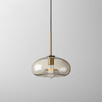 Contemporary Nordic Iron Glass Round Geometric Jar 1-Light Pendant Light For Living Room & Bedroom Lumendat