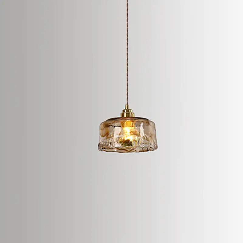 Vintage Amber Glass 1-light Pendant Light BulbSquare