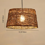 Retro Rattan Weaving Dome 1-light Pendant Light Lumendat