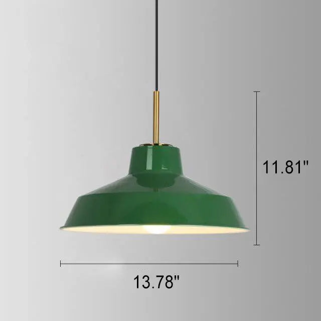Industrial Vintage Green Iron Dome Cone 1-light Pendant Light Lumendat
