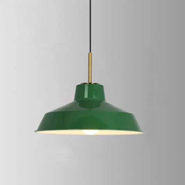 Industrial Vintage Green Iron Dome Cone 1-light Pendant Light Lumendat