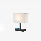 Modern Minimalist Rectangular Cloth Iron 1-Light Table Lamp For Living Room Lumendat