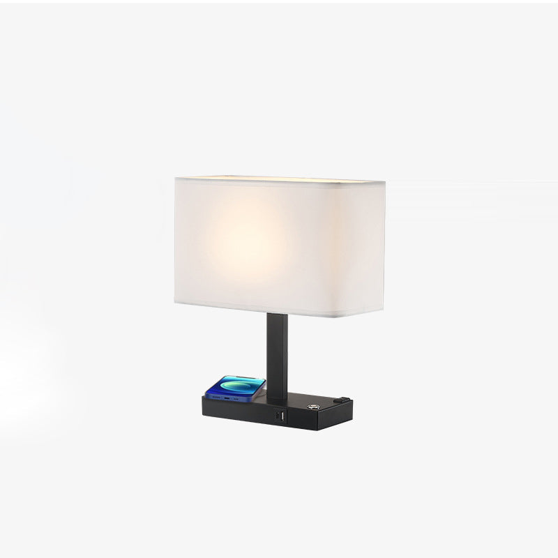 Modern Minimalist Rectangular Cloth Iron 1-Light Table Lamp For Living Room Lumendat