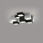 Modern Minimalist Cube Iron Acrylic LED Flush Mount Ceiling Light for Living Room