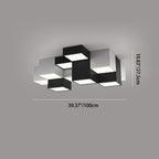 Modern Minimalist Cube Iron Acrylic LED Flush Mount Ceiling Light for Living Room