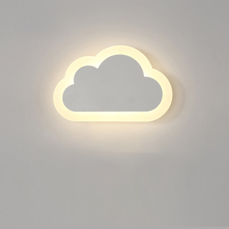 Lumendat Contemporary Simplicity Aluminum Cloud Frame Silicone Strip LED Kids Wall Sconce Lamp For Bedroom Lumendat