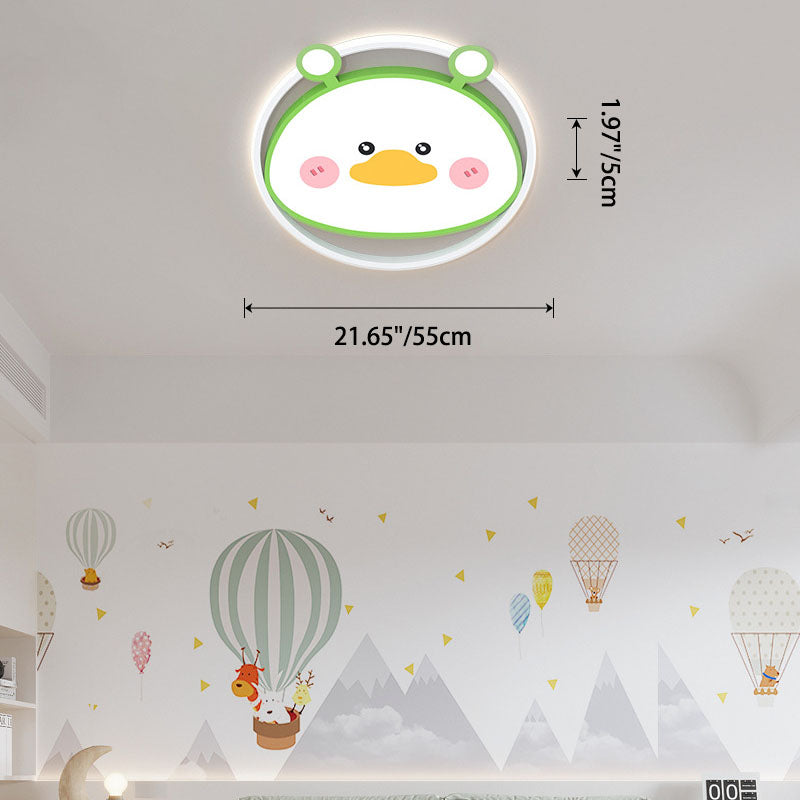 Lumendat Contemporary Creative Cartoon Animal Duck Acrylic LED Flush Mount Ceiling Light For Bedroom Lumendat