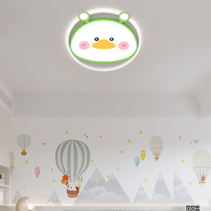 Lumendat Contemporary Creative Cartoon Animal Duck Acrylic LED Flush Mount Ceiling Light For Bedroom Lumendat