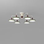 Contemporary Scandinavian Iron Frame Acrylic Flying Saucer LED Semi-Flush Mount Ceiling Light For Living Room