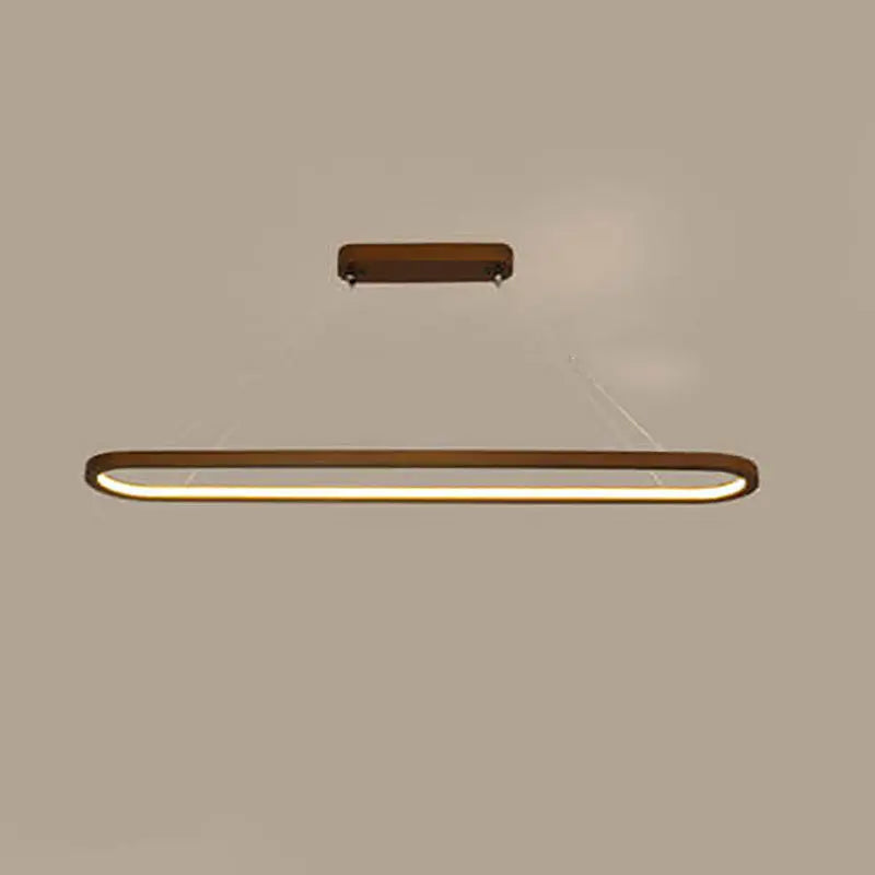 Modern Chinese Solid Wood Round Ring Frame Island Light LED Chandelier Lumendat