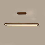 Modern Chinese Solid Wood Round Ring Frame Island Light LED Chandelier Lumendat