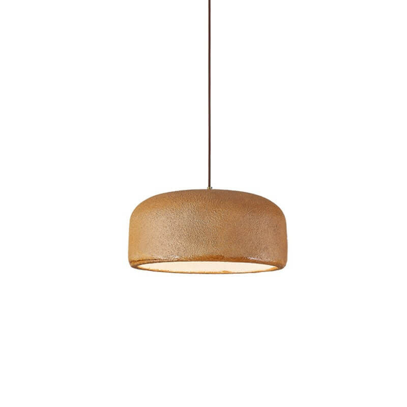 Japanese Minimalist Matte Texture Resin Dome 1-light Pendant Light BulbSquare