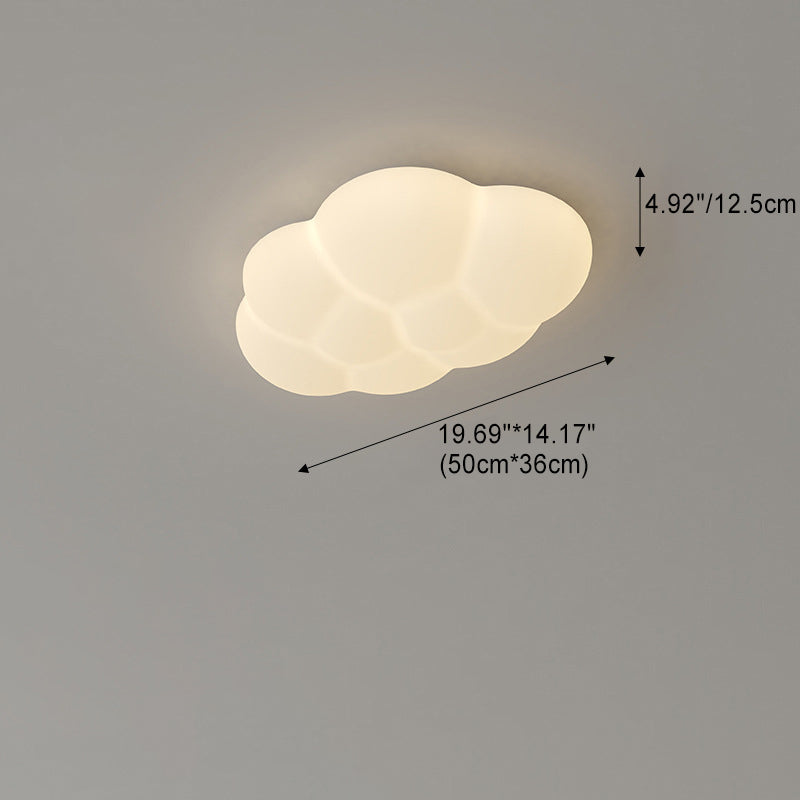 Contemporary Scandinavian Iron PE Cloud Shade LED Flush Mount Ceiling Light For Bedroom Lumendat