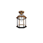 Traditional European Outdoor Hexagonal Lantern Waterproof 1-Light Semi-Flush Mount Ceiling Light For Outdoor Lumendat