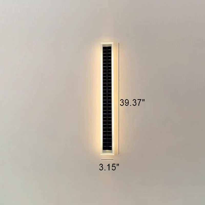 Minimalist Outdoor Solar Rectangular Strip Waterproof Patio LED Wall Sconce Lamp Lumendat
