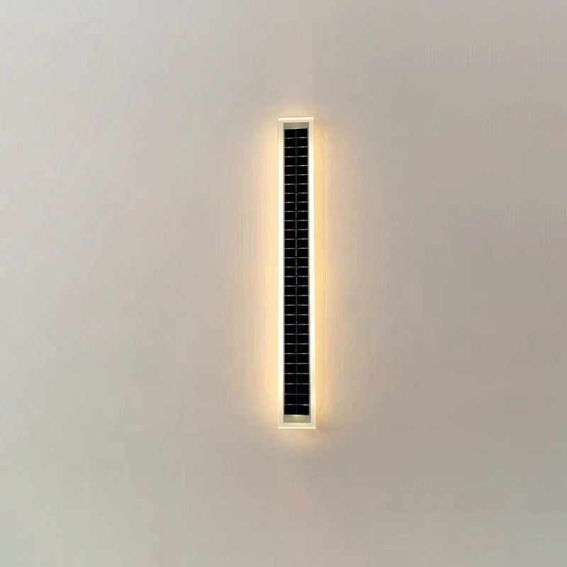 Minimalist Outdoor Solar Rectangular Strip Waterproof Patio LED Wall Sconce Lamp Lumendat