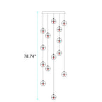Modern Luxury Staircase Crystal Orb Ball Shade LED Loft Chandelier Lumendat