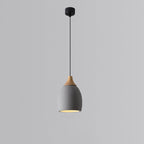 Traditional Japanese Cement Solid Wood Circle 1-light Pendant Light for Dining Room BulbSquare