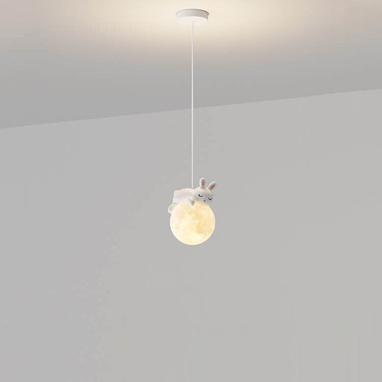 Lumendat Modern Simple Resin Bear Rabbit Decorative Iron 1-Light Pendant Light Lumendat