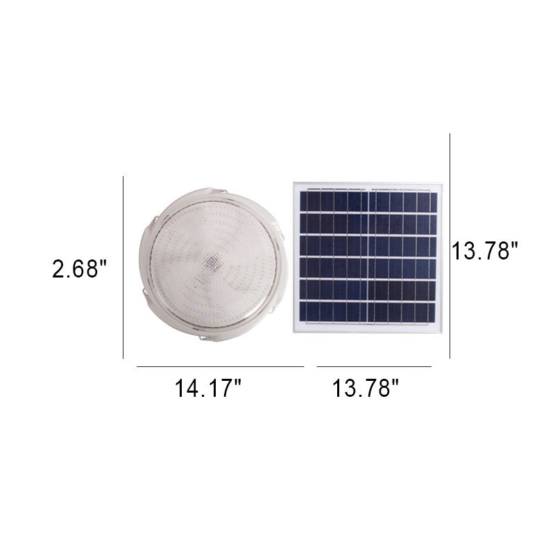Modern Round Solar LED Remote Control Outdoor Indoor Flush Mount Lighting Lumendat