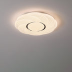 Modern Minimalist Cream Round Petal Iron Acrylic LED Flush Mount Ceiling Light For Bedroom