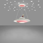 Lumendat Modern Art Deco Kids Iron Acrylic UFO Spaceship Astronaut Round LED Pendant Light For Bedroom Lumendat