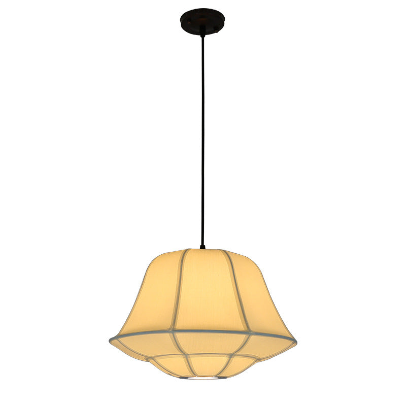 Modern Chinese Iron Sheepskin Oval Lantern 1-light Pendant Light