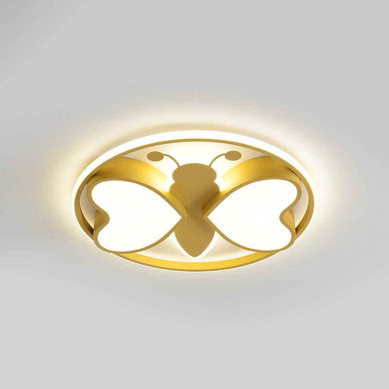 Lumendat Creative Cartoon Butterfly Round LED Flush Mount Ceiling Light Lumendat