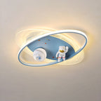 Lumendat Childlike Cartoon Resin Astronaut Round Acrylic LED Flush Mount Ceiling Light Lumendat