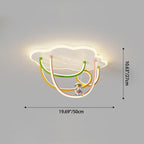 Lumendat Contemporary Creative Cartoon Astronaut Cloud Iron Aluminum Rainbow Curve LED Kids Flush Mount Ceiling Light For Bedroom Lumendat