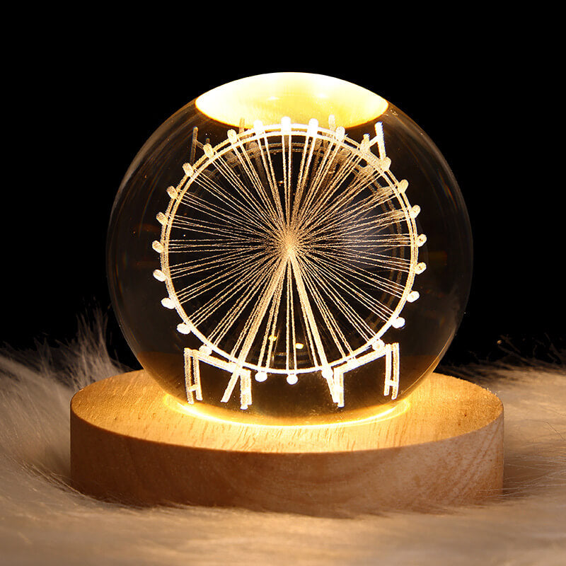 Contemporary Creative Star System Crystal Ball USB LED Night Light Table Lamp For Bedroom Lumendat