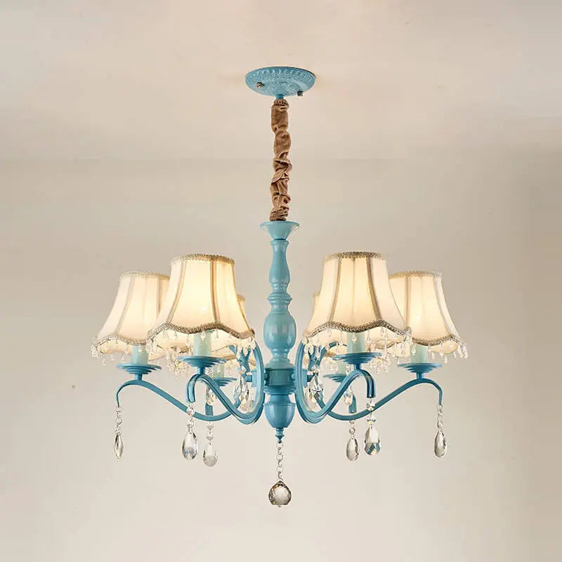 Modern Creative Cone Iron Crystal Fabric 5/6/8 Light Chandelier Lumendat