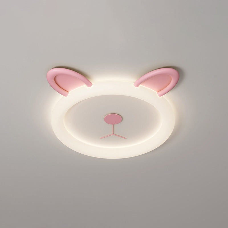 Lumendat Contemporary Creative Cartoon Panda PE Resin LED Kids Flush Mount Ceiling Light For Bedroom Lumendat