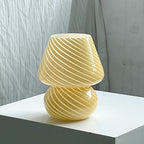 Modern Minimalist Striped Mushroom Glass 1-Light Table Lamp Lumendat