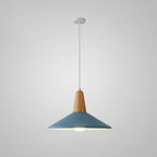 Nordic Minimalist Macaron Solid Color Aluminum Wood 1-light Pendant Light BulbSquare