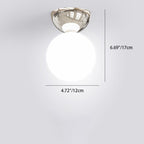 Contemporary Scandinavian Iron Spherical Glass Shade 1-Light Semi-Flush Mount Ceiling Light For Hallway Lumendat
