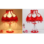 European Style Wedding Fabric Glass 1-Light Table Lamp Lumendat