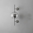 Contemporary Industrial Iron Finish Frame Spherical Glass Shade 1-Light Wall Sconce Lamp For Bedroom Lumendat