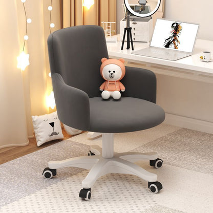 Modern Minimalist Fabric Velvet Nylon Sponge Round Rotatable Desk Chair Backrest Armrest For Home Office