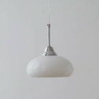 Traditional French Oval Iron Glass 1-light Pendant Light for Bedroom BulbSquare