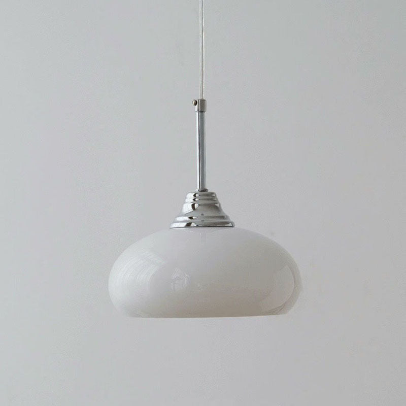 Traditional French Oval Iron Glass 1-light Pendant Light for Bedroom