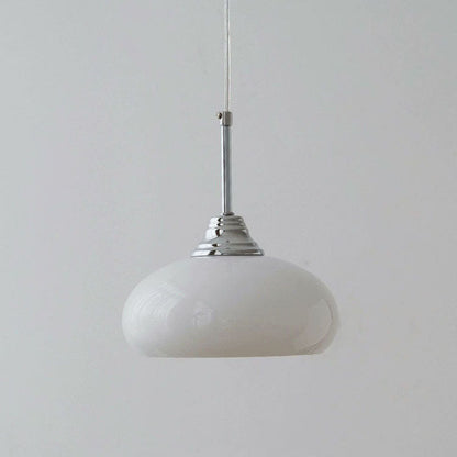 Traditional French Oval Iron Glass 1-light Pendant Light for Bedroom