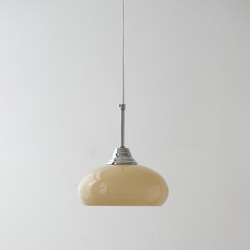 Contemporary Nordic Round Dome Iron Glass 1-Light Pendant Light For Living Room Lumendat